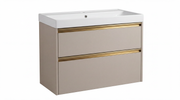 The White Space Hitt 800mm wall hung vanity unit in Portland Stone