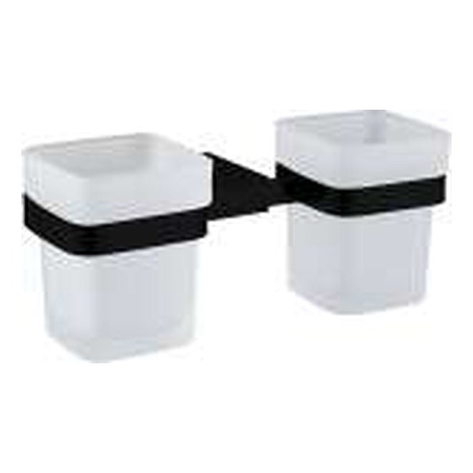 The White Space Legend double tumbler and holder in black