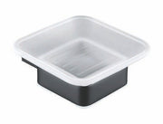 The White Space Legend soap dish in black
