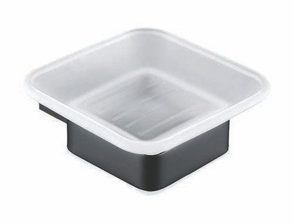 The White Space Legend soap dish in black
