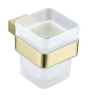 The White Space Legend tumbler and holder in brushed brass