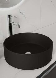 The White Space Lunar countertop basin bowl in matt black