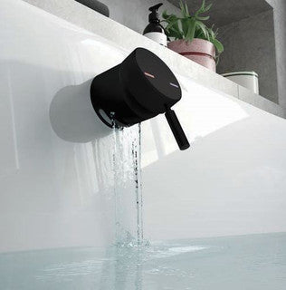The White Space Overflow Bath Filler with Control Valve – Black