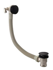 The White Space Overflow Bath Filler with Sprung Plug Waste – Black