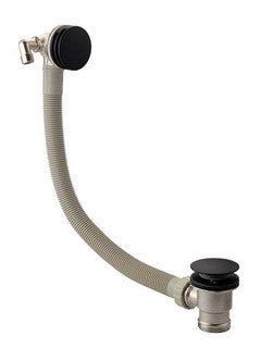 The White Space Overflow Bath Filler with Sprung Plug Waste – Black