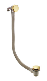 The White Space Overflow Bath Filler with Sprung Plug Waste – Brushed Brass