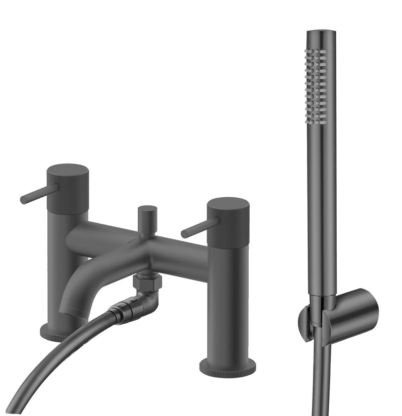 The White Space Pin Fluted Bath Shower Mixer – Gunmetal