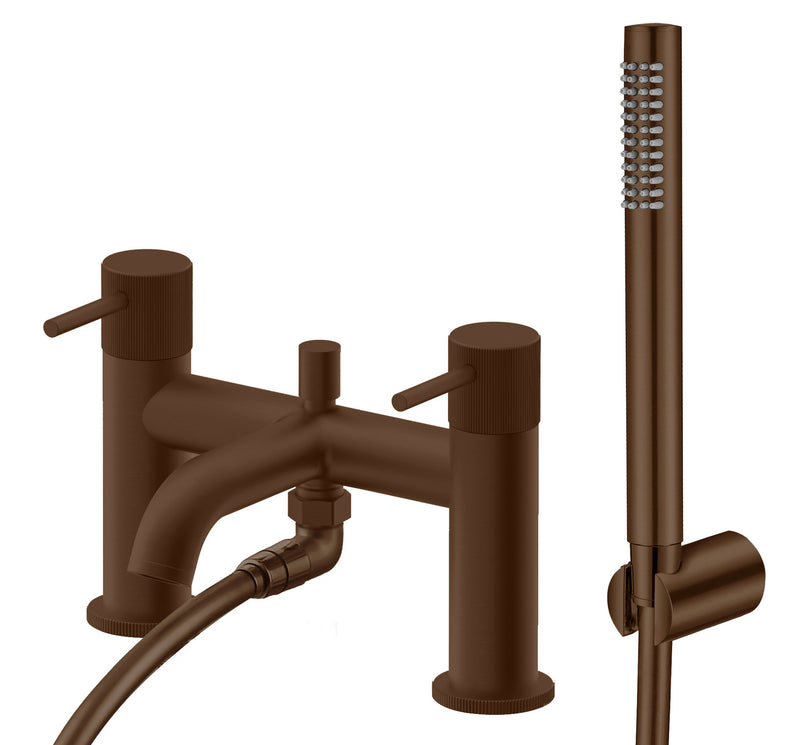 The White Space Pin Fluted Bath Shower Mixer – Brushed Bronze
