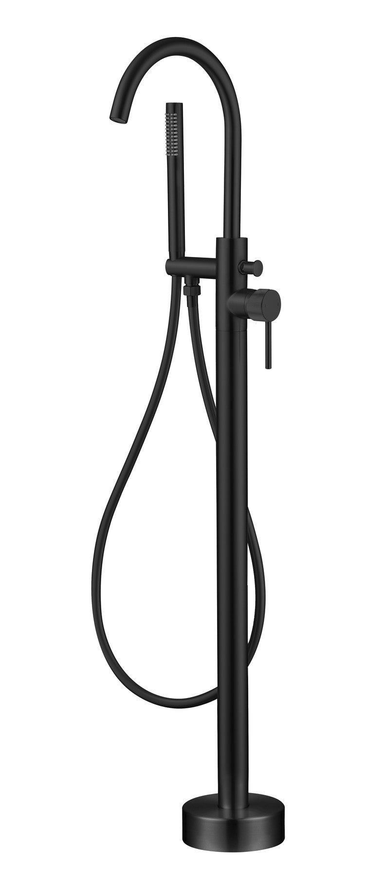 The White Space Pin Fluted Floorstanding Bath Shower Mixer – Black