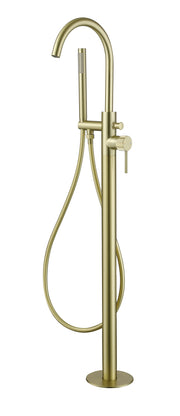 The White Space Pin Fluted Floorstanding Bath Shower Mixer – Brushed Brass