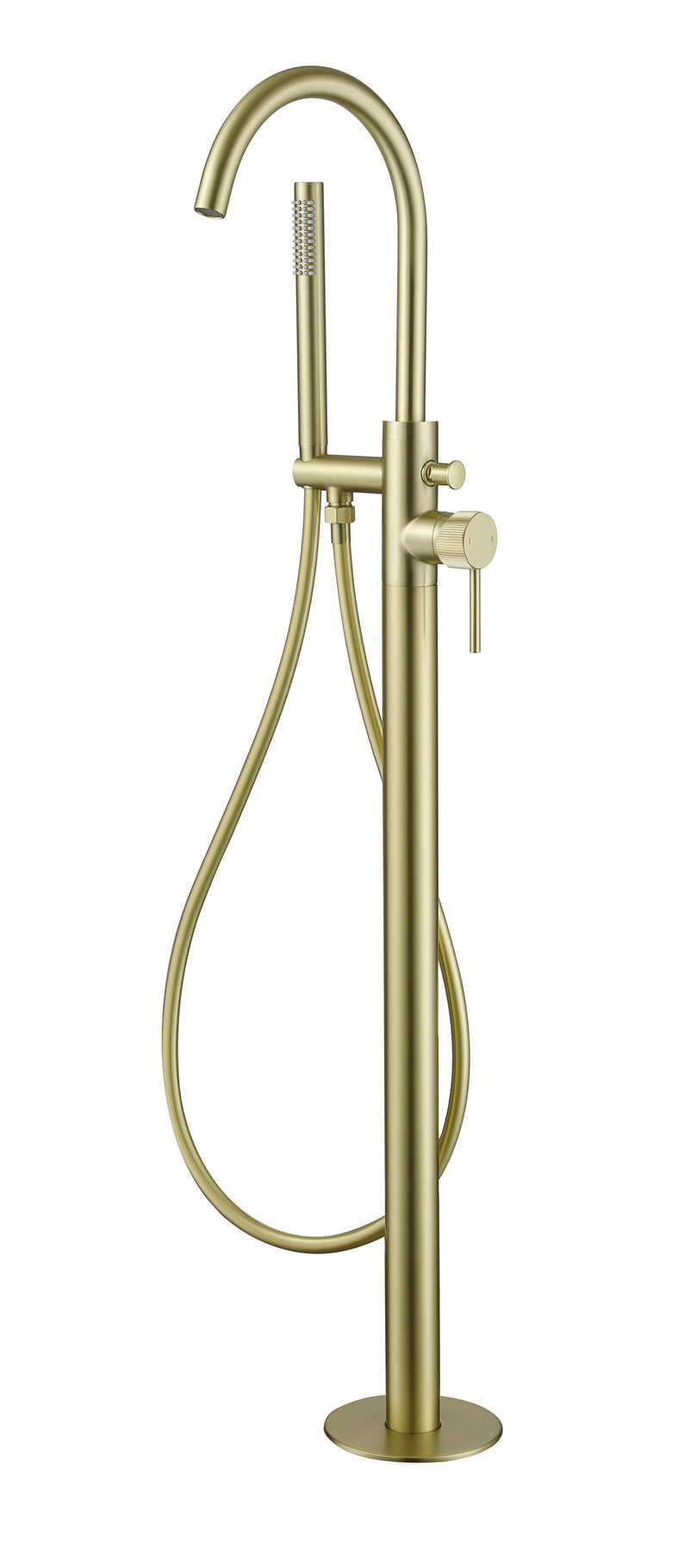The White Space Pin Fluted Floorstanding Bath Shower Mixer – Brushed Brass