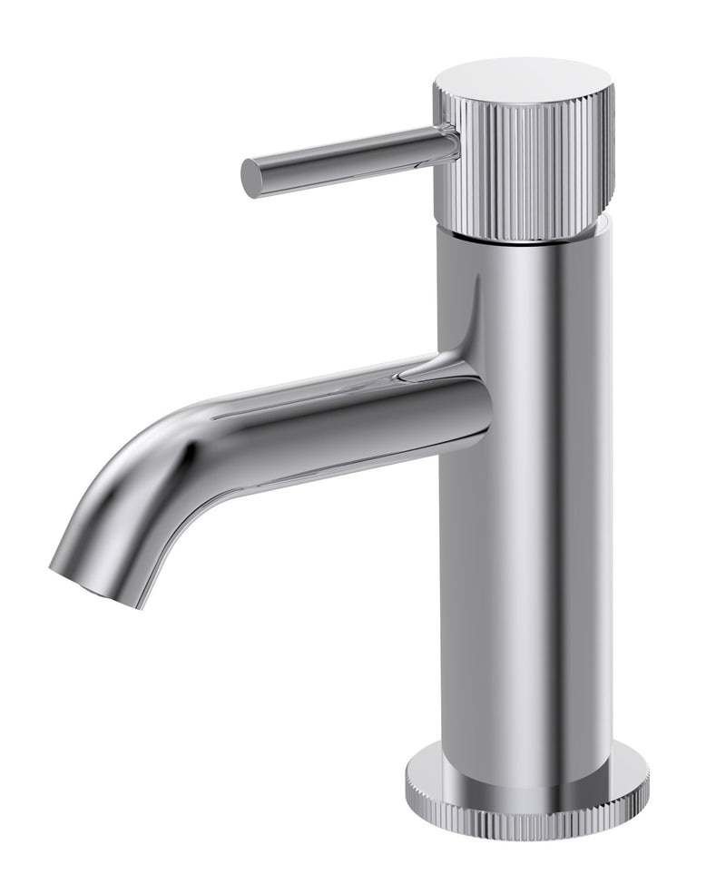 The White Space Pin Fluted Mini Monobloc Basin Mixer – Chrome