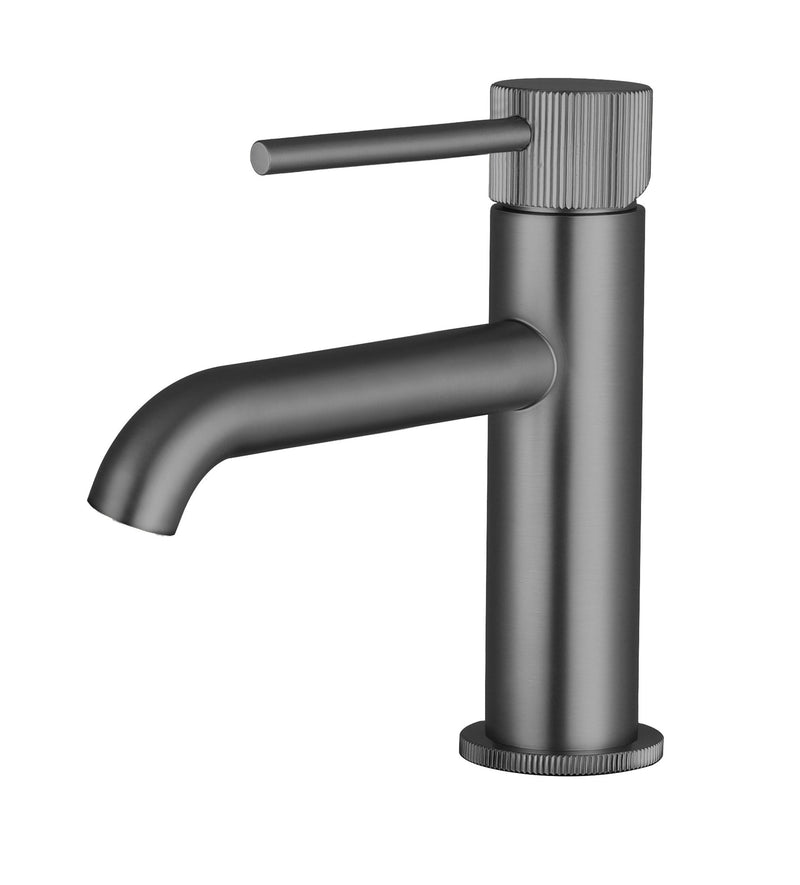 The White Space Pin Fluted Monobloc Basin Mixer – Gunmetal