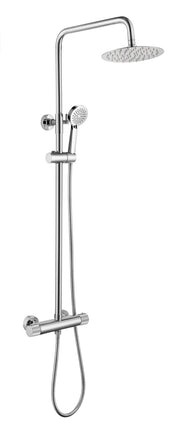 The White Space Pin Fluted Rigid Riser Shower with Bar Valve & Drencher Head – Chrome