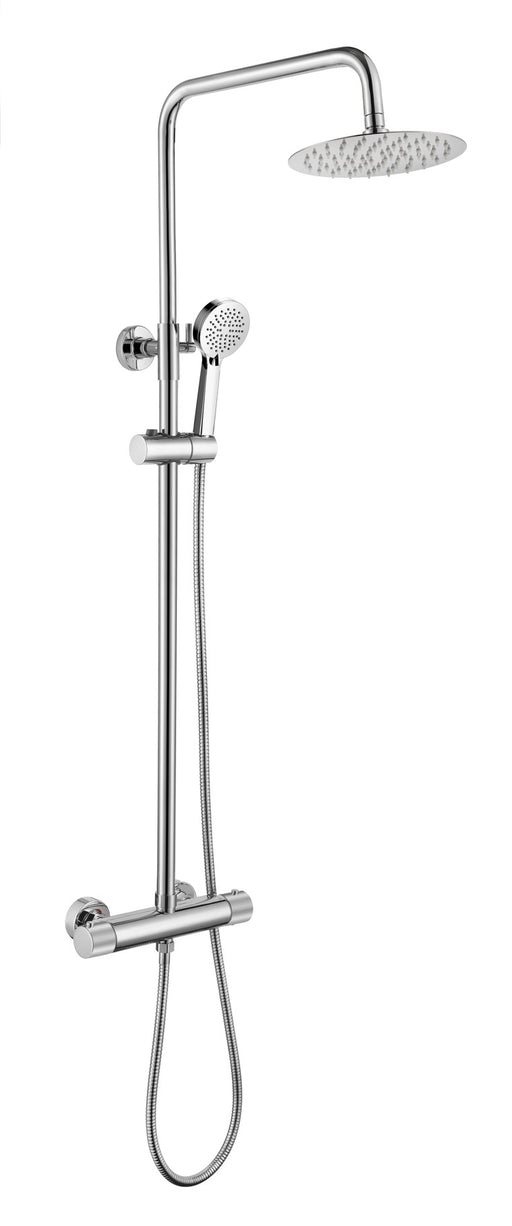 The White Space Pin Fluted Rigid Riser Shower with Bar Valve & Drencher Head – Chrome