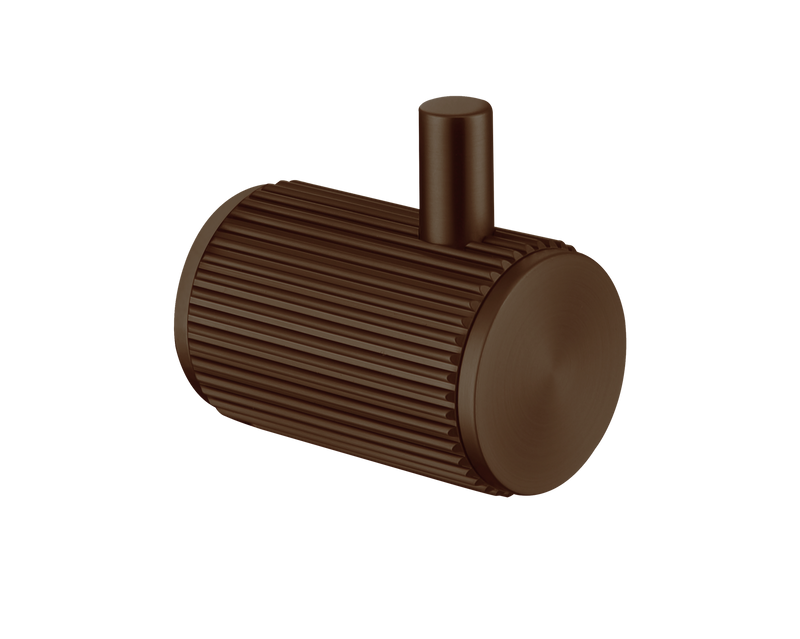 The White Space Pin Fluted robe hook in brushed bronze