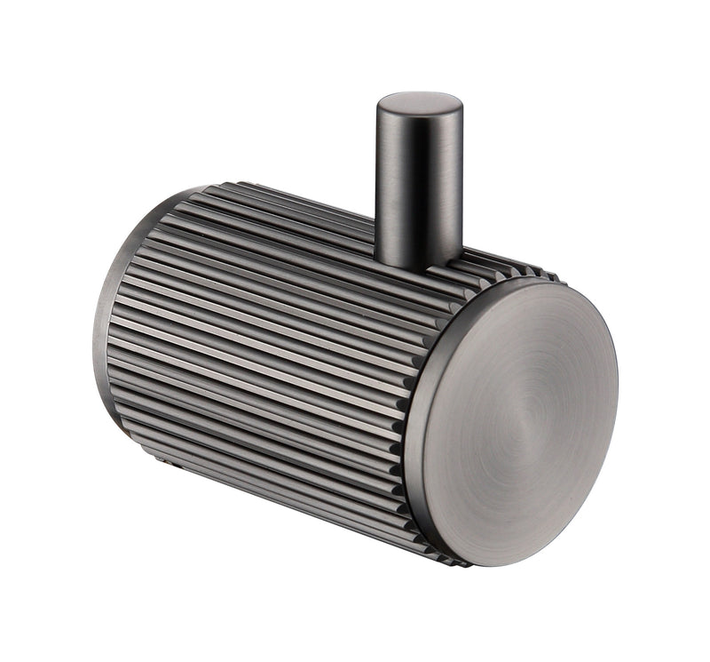 The White Space Pin Fluted robe hook in gunmetal
