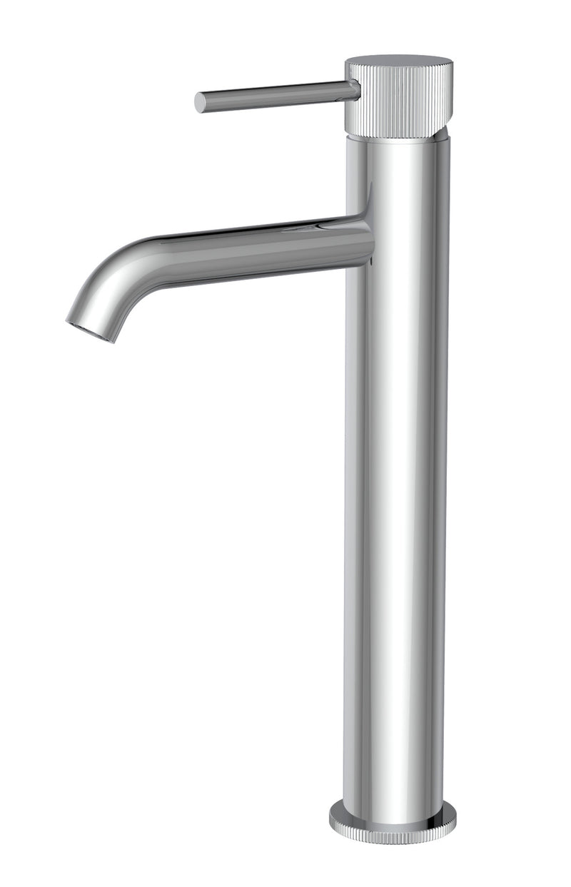 The White Space Pin Fluted Tall Monobloc Basin Mixer – Chrome