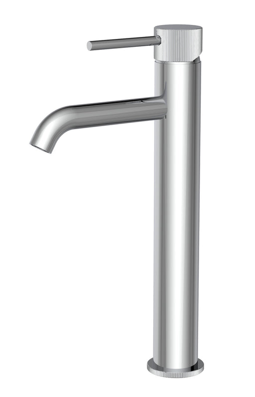 The White Space Pin Fluted Tall Monobloc Basin Mixer – Chrome