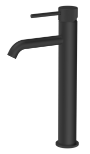 The White Space Pin Fluted Tall Monobloc Basin Mixer – Black