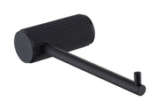 The White Space Pin Fluted toilet roll holder in black