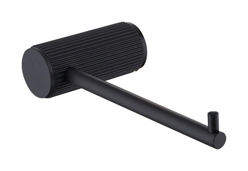 The White Space Pin Fluted toilet roll holder in black