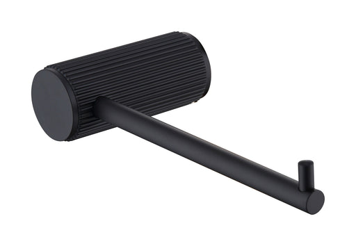 The White Space Pin Fluted toilet roll holder in black