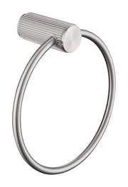 The White Space Pin Fluted towel ring in chrome