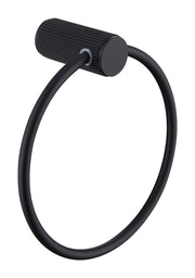 The White Space Pin Fluted towel ring in black