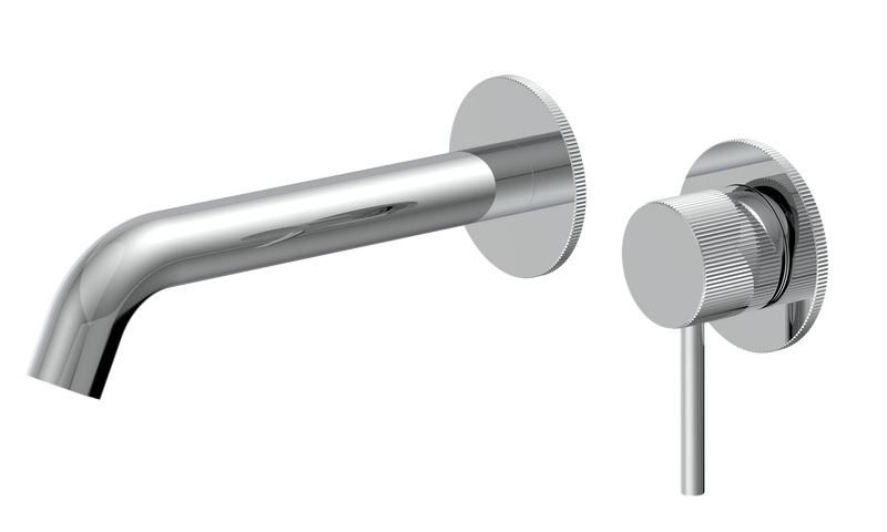 The White Space Pin Fluted Wall Mounted Basin Mixer – Chrome