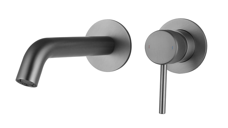 The White Space Pin Fluted Wall Mounted Basin Mixer – Gunmetal
