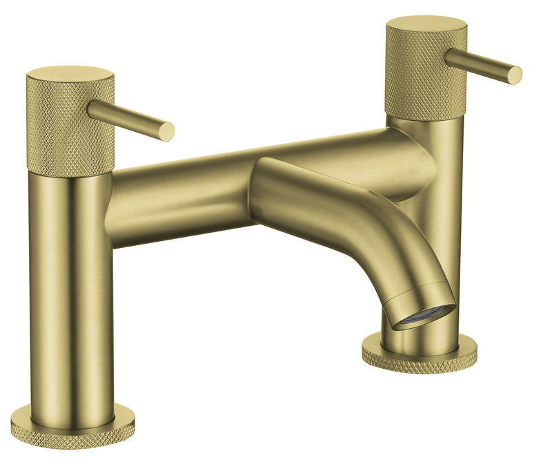 The White Space Pin Knurl Bath Filler – Brushed Brass