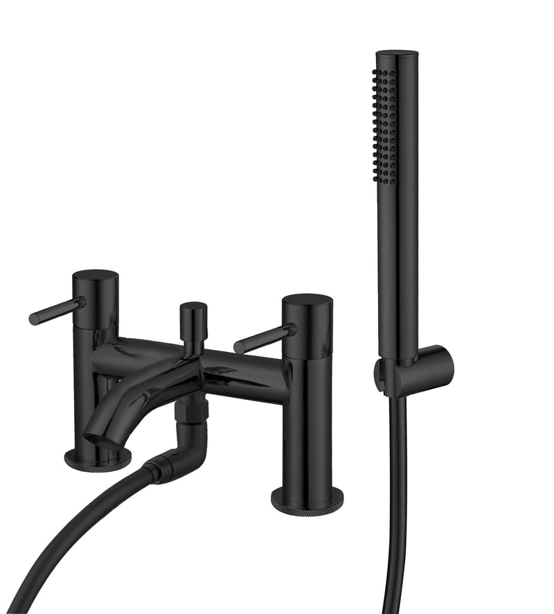 The White Space Pin Knurl Bath Shower Mixer – Black
