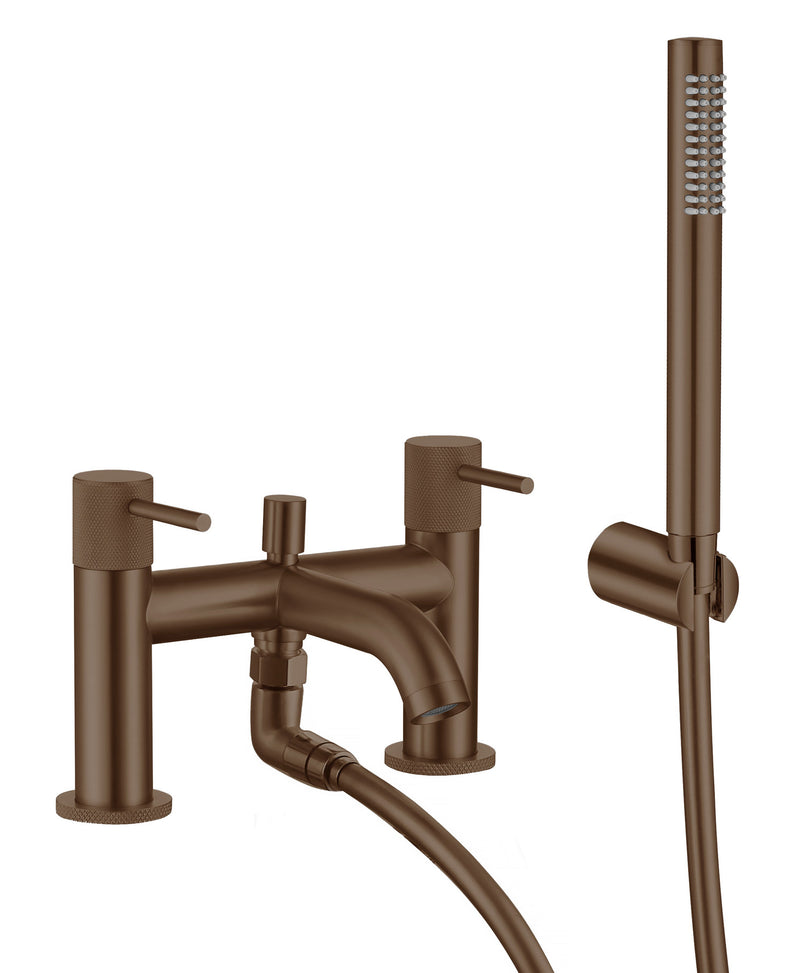 The White Space Pin Knurl Bath Shower Mixer – Brushed Bronze