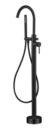 The White Space Pin Knurl Floorstanding Bath Shower Mixer – Black