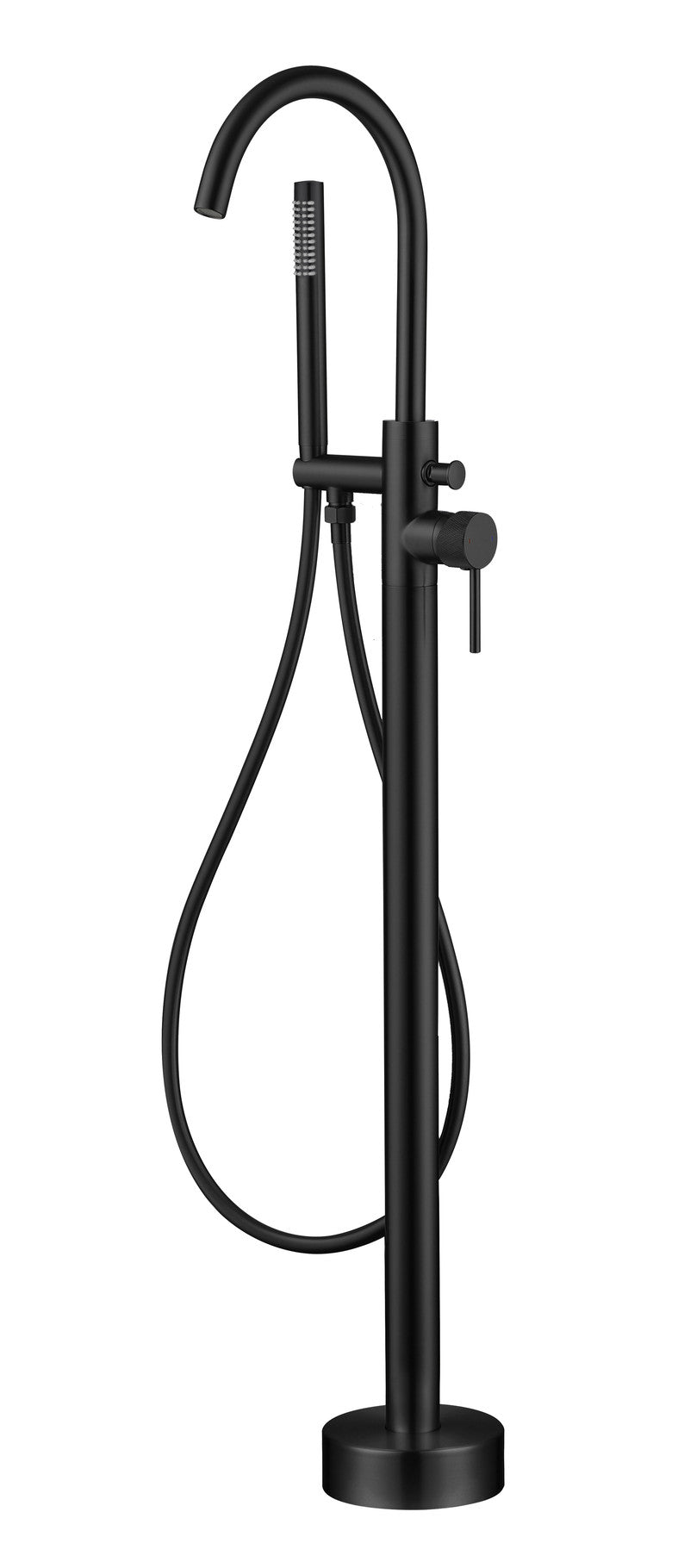 The White Space Pin Knurl Floorstanding Bath Shower Mixer – Black