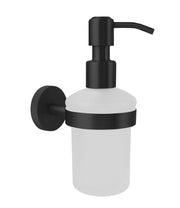 The White Space Pin Knurl liquid soap dispenser and holder in black