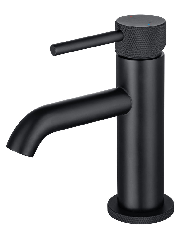 The White Space Pin Knurl Monobloc Basin Mixer – Black