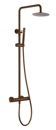 The White Space Pin Knurl Rigid Riser Shower with Bar Valve & Drencher Head – Gunmetal