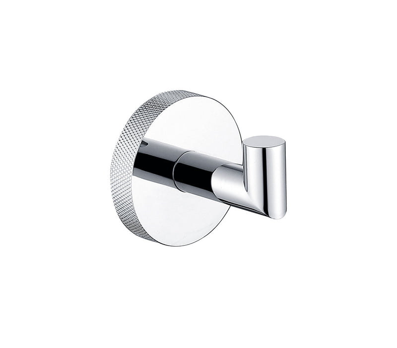 The White Space Pin Knurl robe hook in chrome