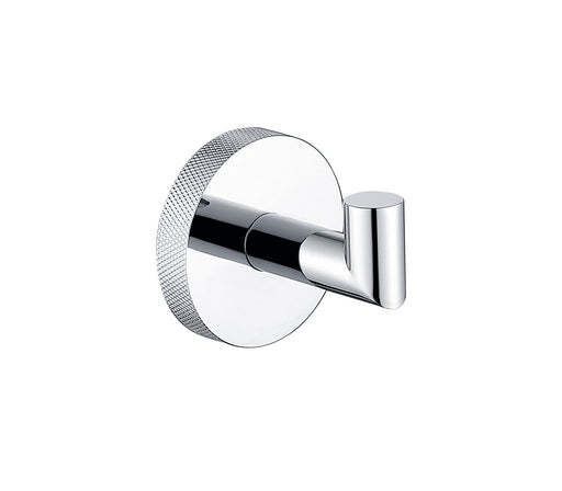 The White Space Pin Knurl robe hook in chrome