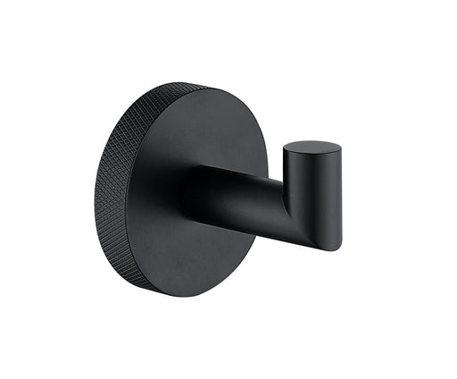 The White Space Pin Knurl robe hook in black