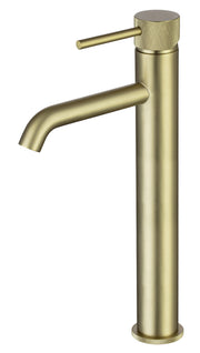 The White Space Pin Knurl Tall Monobloc Basin Mixer – Brushed Brass