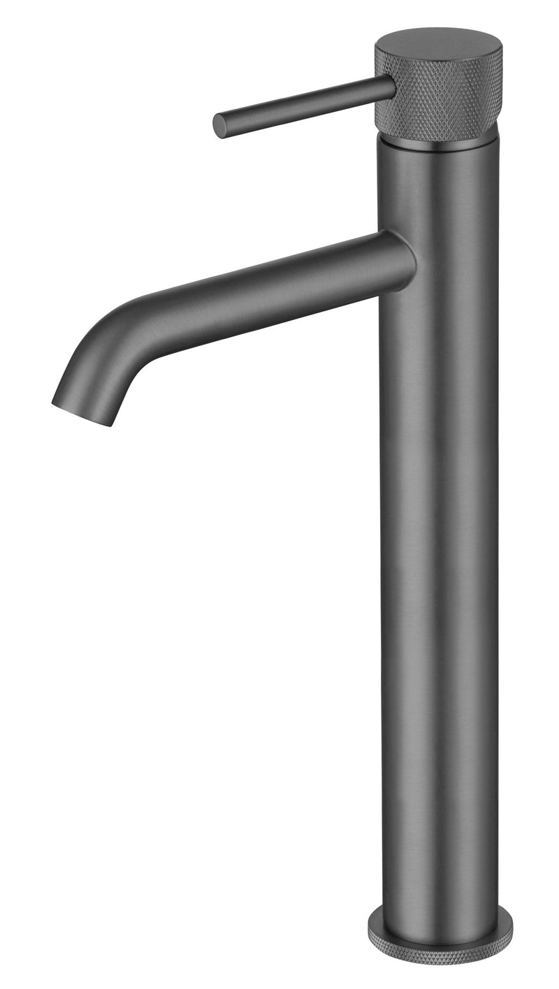 The White Space Pin Knurl Tall Monobloc Basin Mixer – Gunmetal