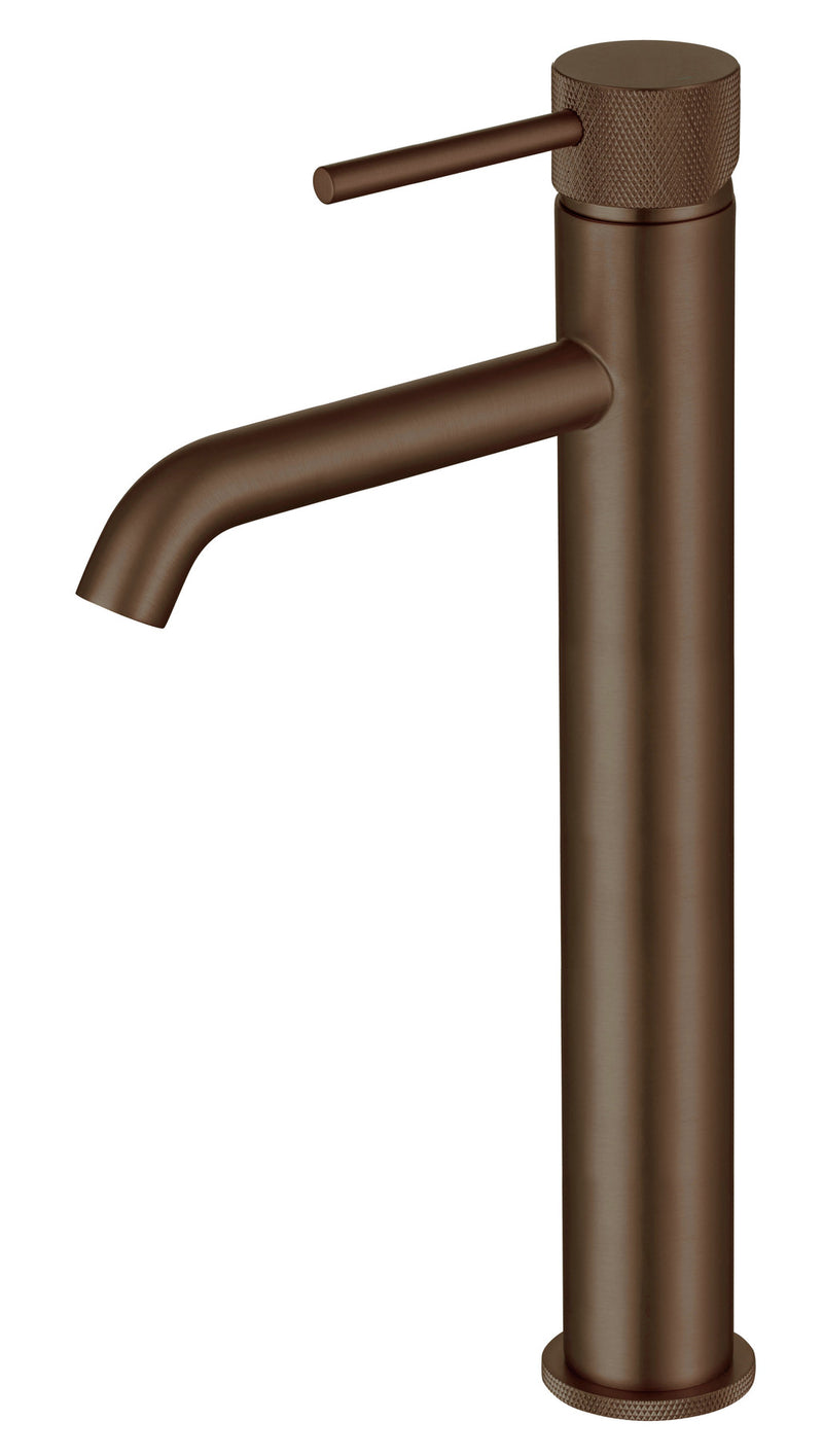 The White Space Pin Knurl Tall Monobloc Basin Mixer – Brushed Bronze