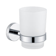 The White Space Pin Knurl tumbler and holder in chrome