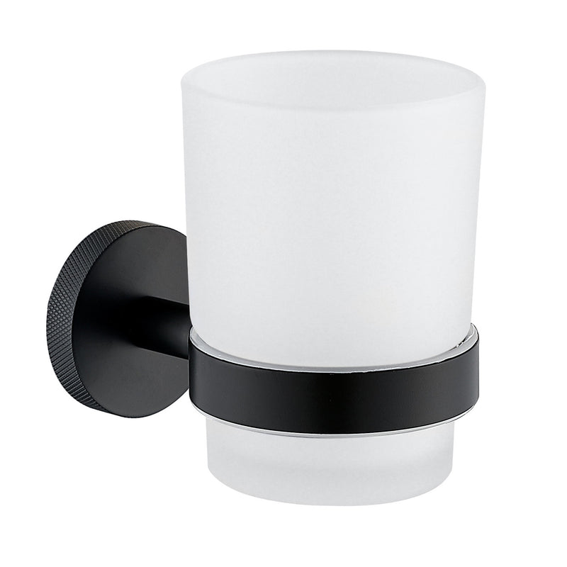 The White Space Pin Knurl tumbler and holder in black