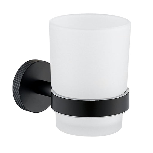 The White Space Pin Knurl tumbler and holder in black