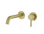 The White Space Pin Knurl Wall Mounted Basin Mixer – Brushed Brass