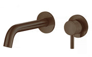 The White Space Pin Knurl Wall Mounted Basin Mixer – Brushed Bronze